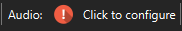 Audio click to configure