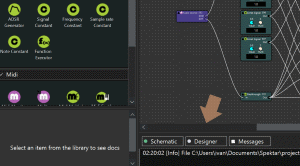 Switch between Designer and Schematic views